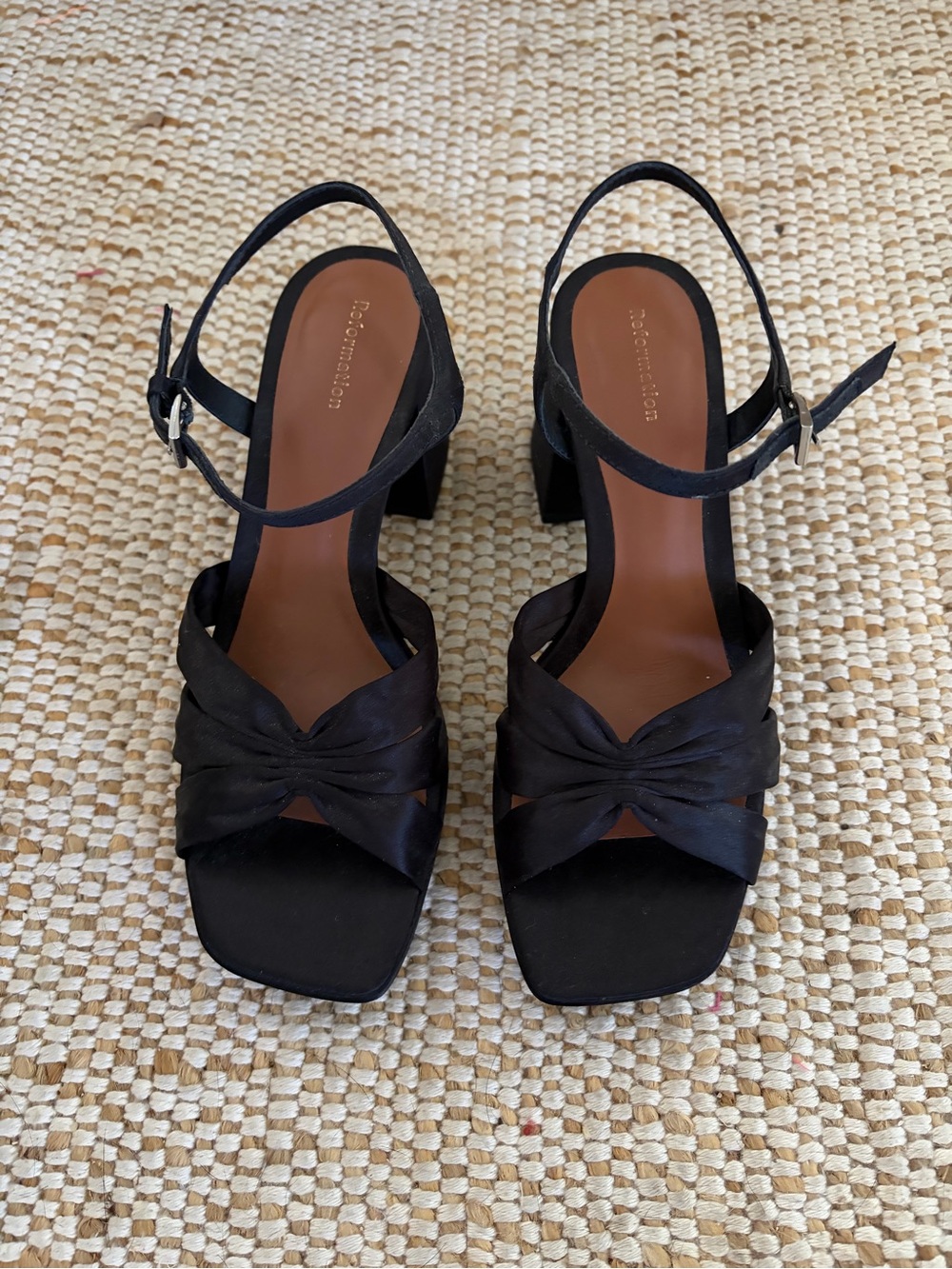 Reformation Maize Satin Platform Sandal - 7.5 NEW